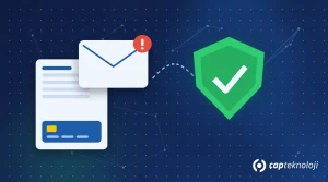 İş e-postası dolandırıcılığı (BEC): sahte fatura e-postası ve ödemeyi koruyan güvenlik kalkanı illüstrasyonu